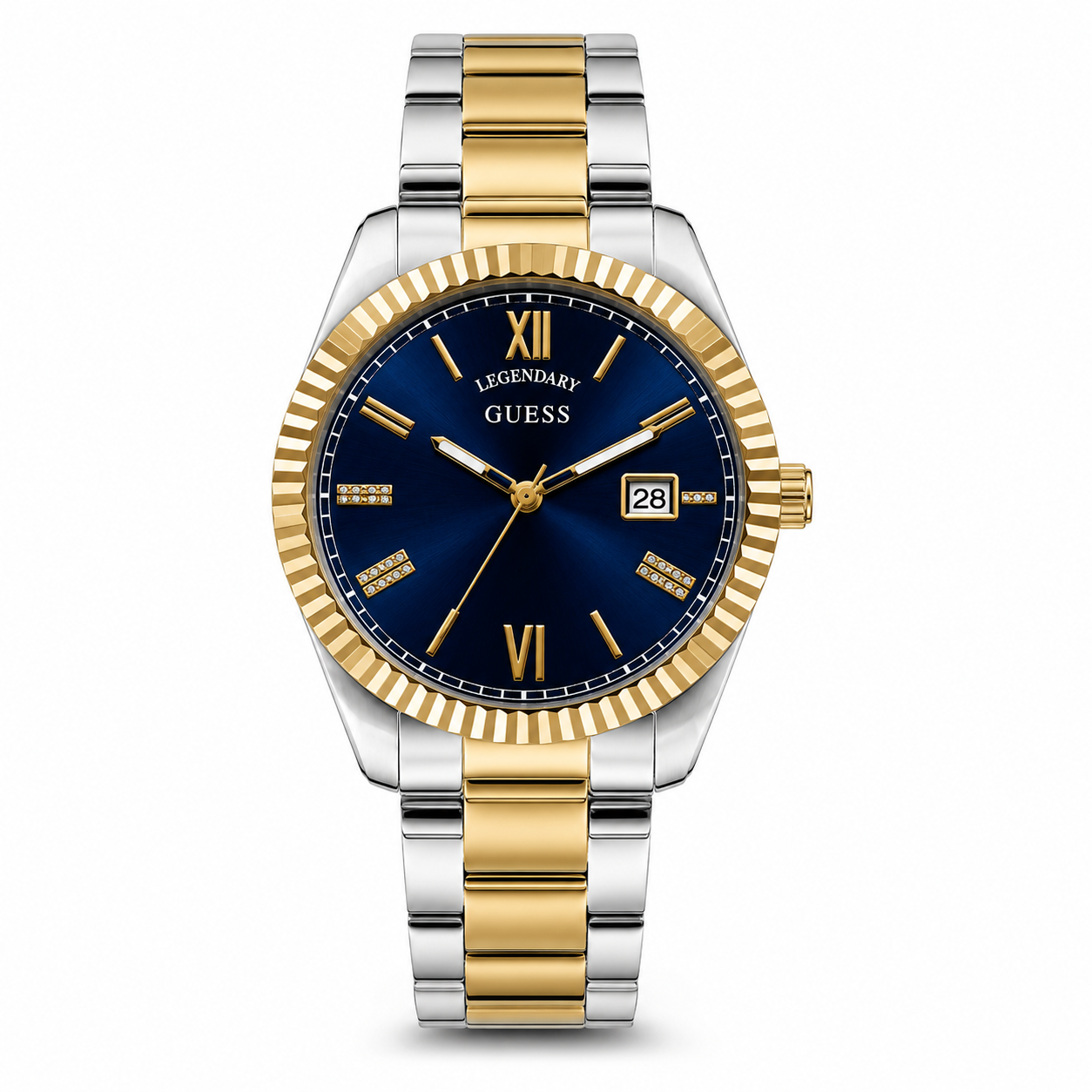 Guess Two-Tone Blue Dial Men's Watch - GW0265G12