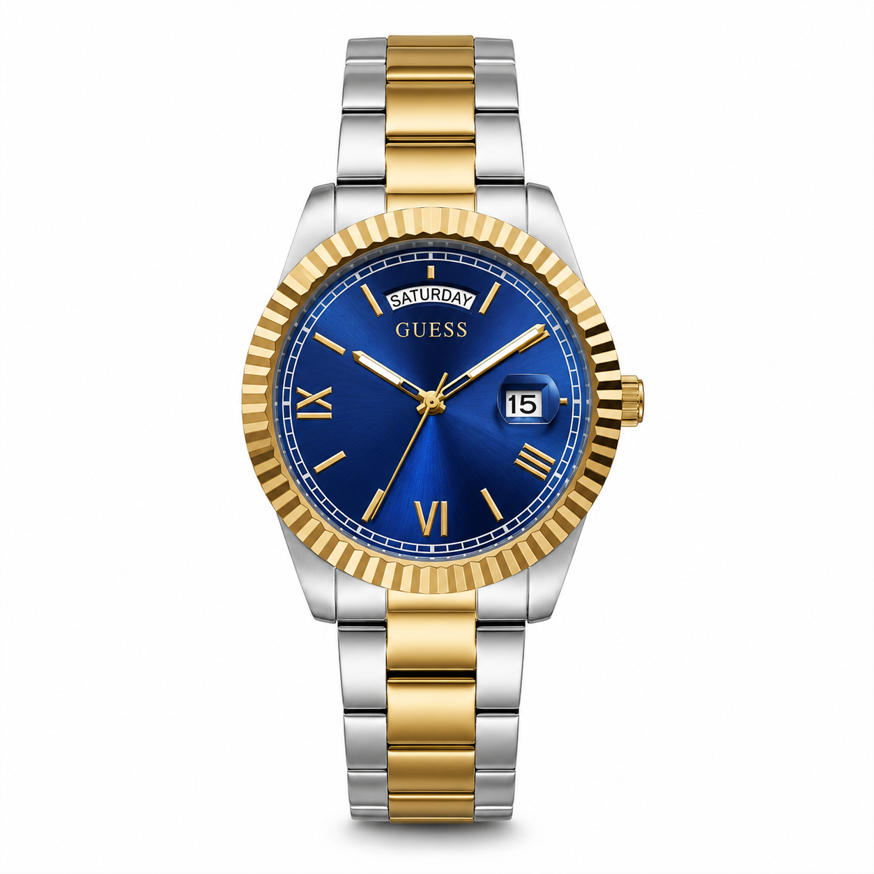 Guess Two-Tone Blue Dial Men's Watch - GW0265G12