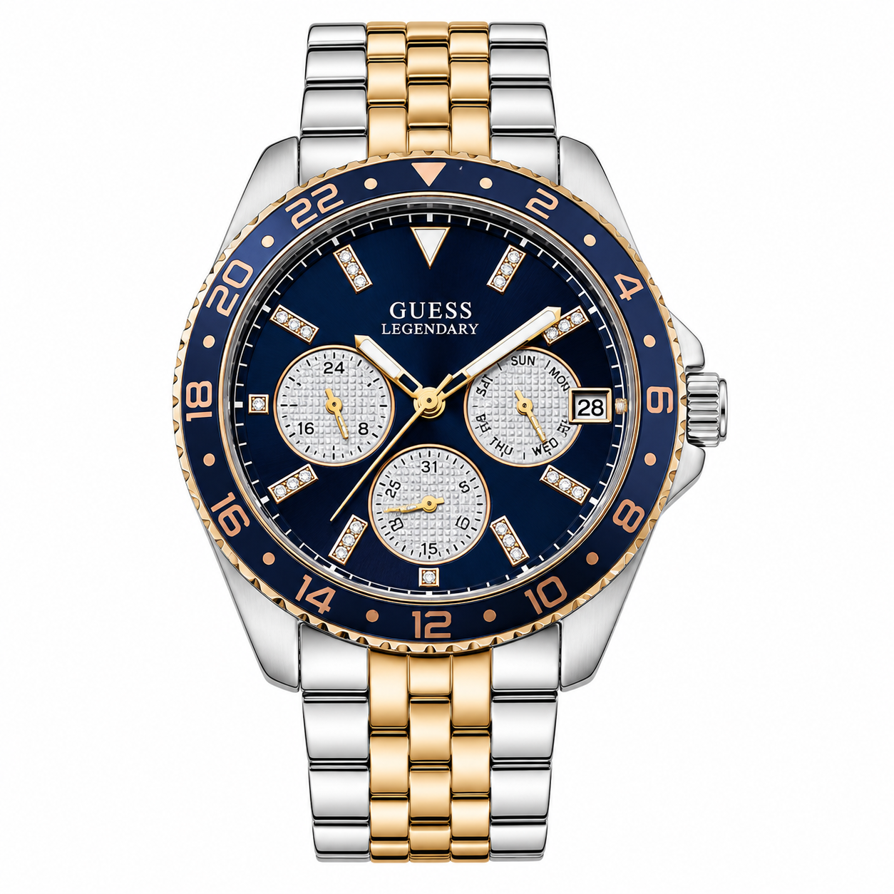 Guess Odyssey Two-Tone Blue Dial Men's Watch - W1107G3